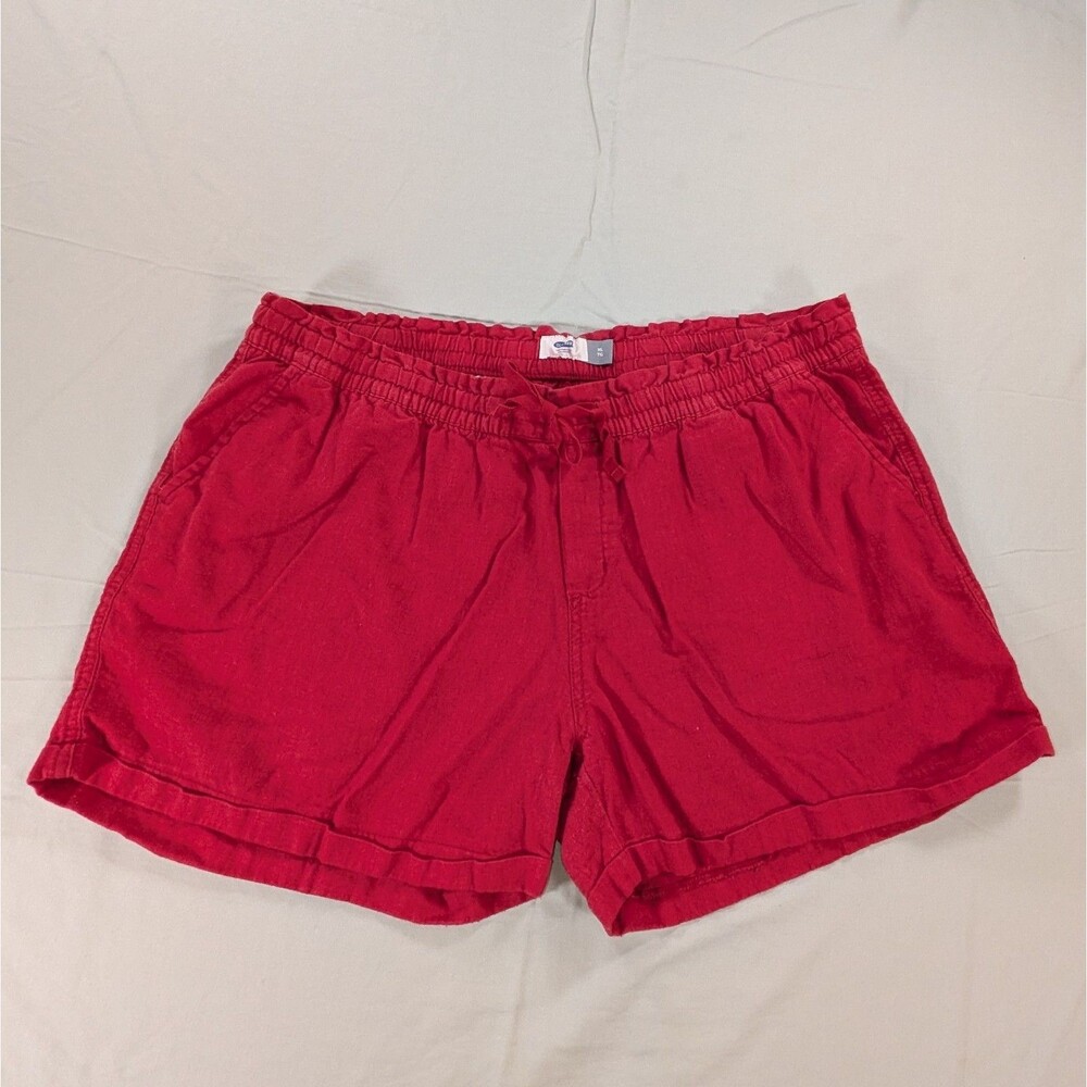 Old Navy Women’s XL Linen Blend Red Shorts Pockets
